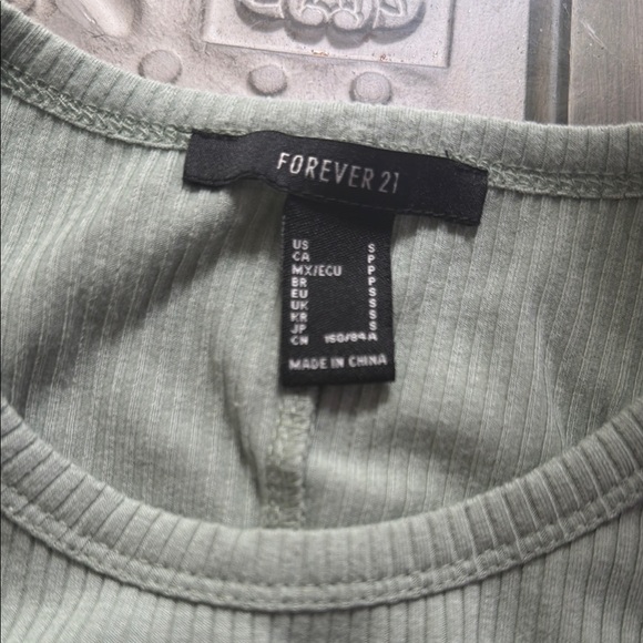 Forever 21 Light Sage Ribbed Drawstring Tank Top - Picture 2 of 6